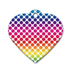 Polka Dots Spectrum Colours Dots Dog Tag Heart (two Sides) by Pakrebo