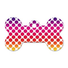 Polka Dots Spectrum Colours Dots Dog Tag Bone (two Sides) by Pakrebo