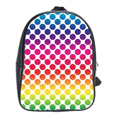 Polka Dots Spectrum Colours Dots School Bag (large) by Pakrebo