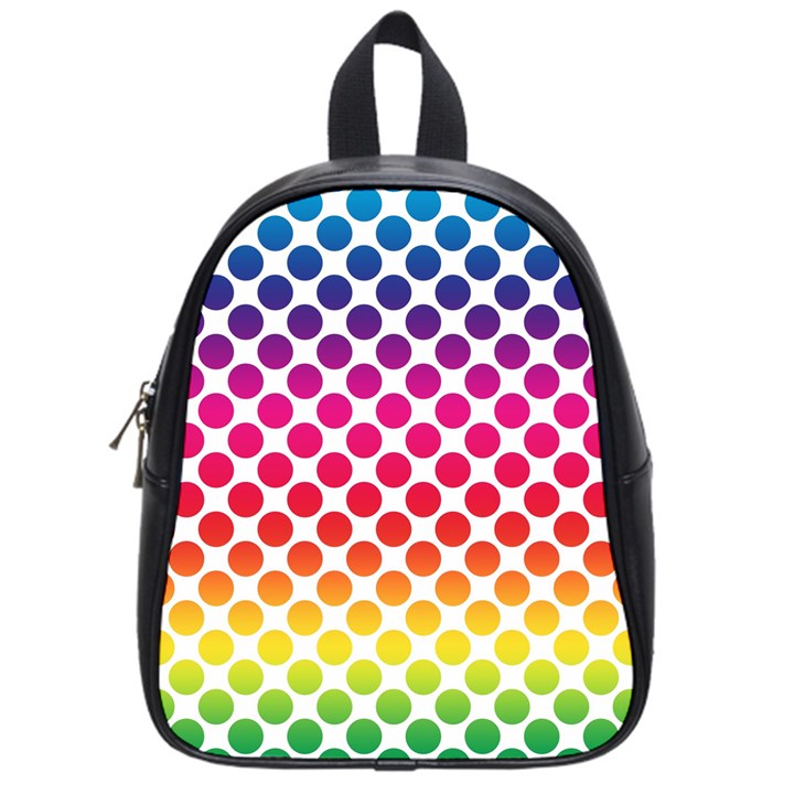 Polka Dots Spectrum Colours Dots School Bag (Small)