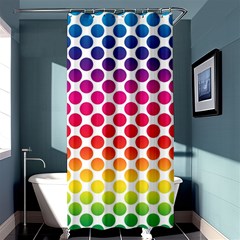 Polka Dots Spectrum Colours Dots Shower Curtain 36  X 72  (stall)  by Pakrebo