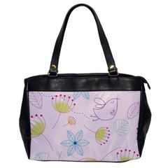 Floral Background Bird Drawing Oversize Office Handbag by Pakrebo