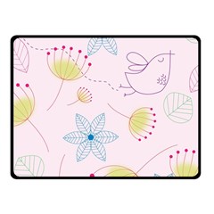 Floral Background Bird Drawing Fleece Blanket (small)