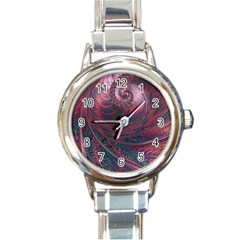 Fractal Artwork Digital Pattern Round Italian Charm Watch by Pakrebo