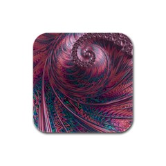 Fractal Artwork Digital Pattern Rubber Square Coaster (4 Pack)  by Pakrebo