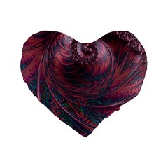 Fractal Artwork Digital Pattern Standard 16  Premium Flano Heart Shape Cushions by Pakrebo