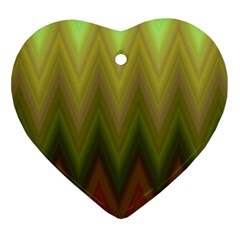 Zig Zag Chevron Classic Pattern Heart Ornament (two Sides)