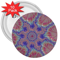 Purple Splat Fractal Art 3  Buttons (10 Pack)  by Pakrebo