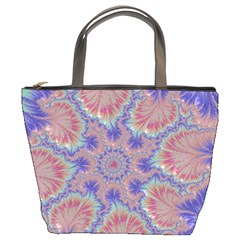 Purple Splat Fractal Art Bucket Bag