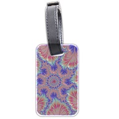 Purple Splat Fractal Art Luggage Tags (two Sides) by Pakrebo