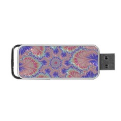 Purple Splat Fractal Art Portable Usb Flash (one Side) by Pakrebo