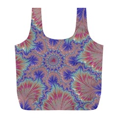 Purple Splat Fractal Art Full Print Recycle Bag (l)