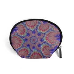 Purple Splat Fractal Art Accessory Pouch (small) by Pakrebo