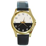 Bus Round Gold Metal Watch Front