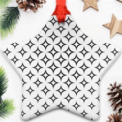 Star Curved Pattern Monochrome Ornament (star) by Pakrebo