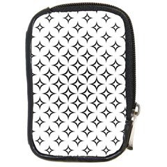 Star Curved Pattern Monochrome Compact Camera Leather Case by Pakrebo