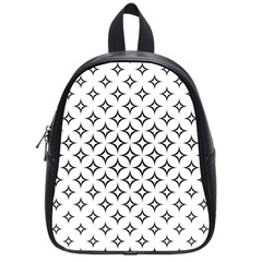 Star Curved Pattern Monochrome School Bag (small) by Pakrebo