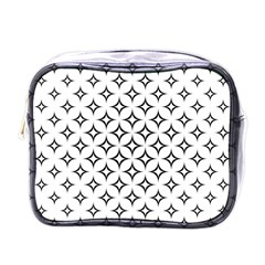 Star Curved Pattern Monochrome Mini Toiletries Bag (one Side)