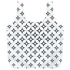 Star Curved Pattern Monochrome Full Print Recycle Bag (xl) by Pakrebo