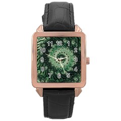 Fractal Art Spiral Mathematical Rose Gold Leather Watch  by Pakrebo