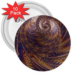 Swirl Fractal Fantasy Whirl 3  Buttons (10 Pack)  by Pakrebo