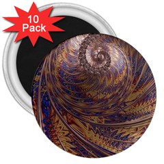 Swirl Fractal Fantasy Whirl 3  Magnets (10 pack) 