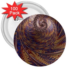 Swirl Fractal Fantasy Whirl 3  Buttons (100 pack) 