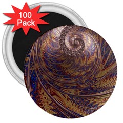 Swirl Fractal Fantasy Whirl 3  Magnets (100 pack)