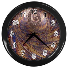 Swirl Fractal Fantasy Whirl Wall Clock (Black)