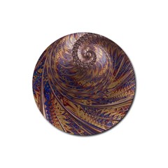 Swirl Fractal Fantasy Whirl Rubber Round Coaster (4 pack) 