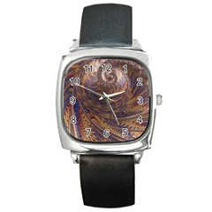 Swirl Fractal Fantasy Whirl Square Metal Watch