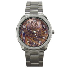 Swirl Fractal Fantasy Whirl Sport Metal Watch