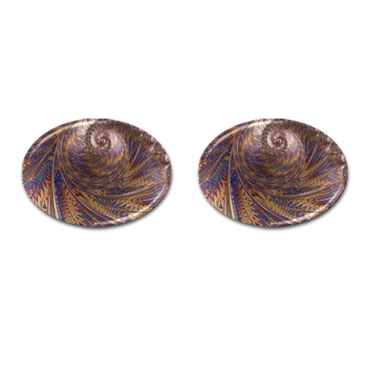 Swirl Fractal Fantasy Whirl Cufflinks (Oval)