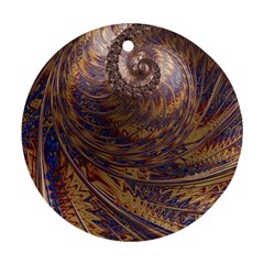 Swirl Fractal Fantasy Whirl Round Ornament (Two Sides)