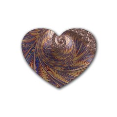 Swirl Fractal Fantasy Whirl Heart Coaster (4 Pack)  by Pakrebo