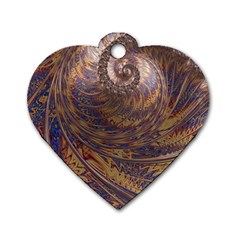 Swirl Fractal Fantasy Whirl Dog Tag Heart (One Side)