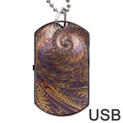 Swirl Fractal Fantasy Whirl Dog Tag USB Flash (One Side)