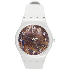 Swirl Fractal Fantasy Whirl Round Plastic Sport Watch (M)