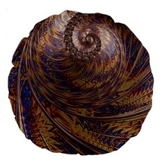 Swirl Fractal Fantasy Whirl Large 18  Premium Round Cushions by Pakrebo