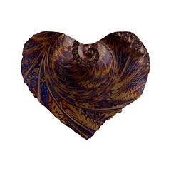 Swirl Fractal Fantasy Whirl Standard 16  Premium Heart Shape Cushions