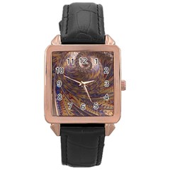 Swirl Fractal Fantasy Whirl Rose Gold Leather Watch 