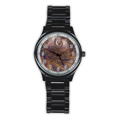 Swirl Fractal Fantasy Whirl Stainless Steel Round Watch