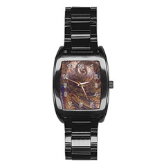 Swirl Fractal Fantasy Whirl Stainless Steel Barrel Watch