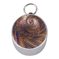 Swirl Fractal Fantasy Whirl Mini Silver Compasses