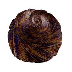 Swirl Fractal Fantasy Whirl Standard 15  Premium Flano Round Cushions