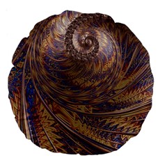 Swirl Fractal Fantasy Whirl Large 18  Premium Flano Round Cushions