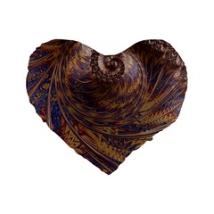 Swirl Fractal Fantasy Whirl Standard 16  Premium Flano Heart Shape Cushions