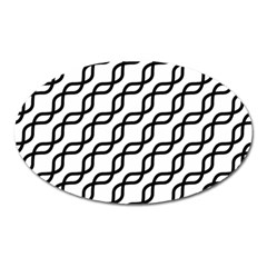 Diagonal Stripe Pattern Oval Magnet by Pakrebo