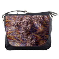 Puckered Fractal Artwork Design Messenger Bag by Pakrebo