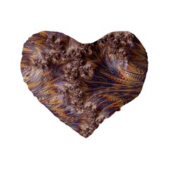 Puckered Fractal Artwork Design Standard 16  Premium Heart Shape Cushions by Pakrebo